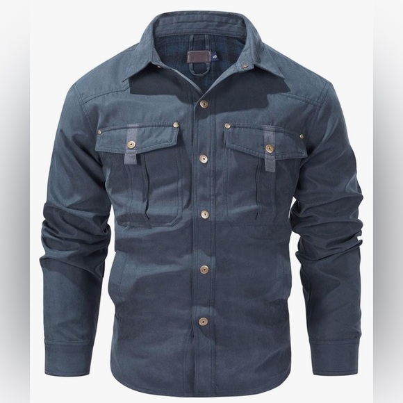 Flannel Lined Jacket Vintage Snap Button Western Rugged Outdoor Cowboy Jacket - Picture 4 of 12